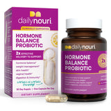 Daily Nouri Hormone Balance Probiotics – bouteille et capsules, soutien hormonal potentiel