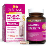 Daily Nouri bouteille probiotiques pour femmes, soutien vaginal et urinaire.