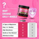DailyWhole magnésium glycinate bonbons tableau nutritionnel simple à lire.