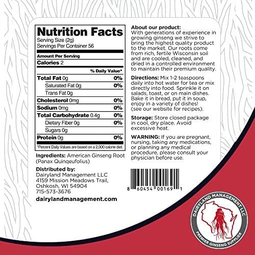 Dairyland ginseng américain, poudre naturelle pour votre santé quotidienne.