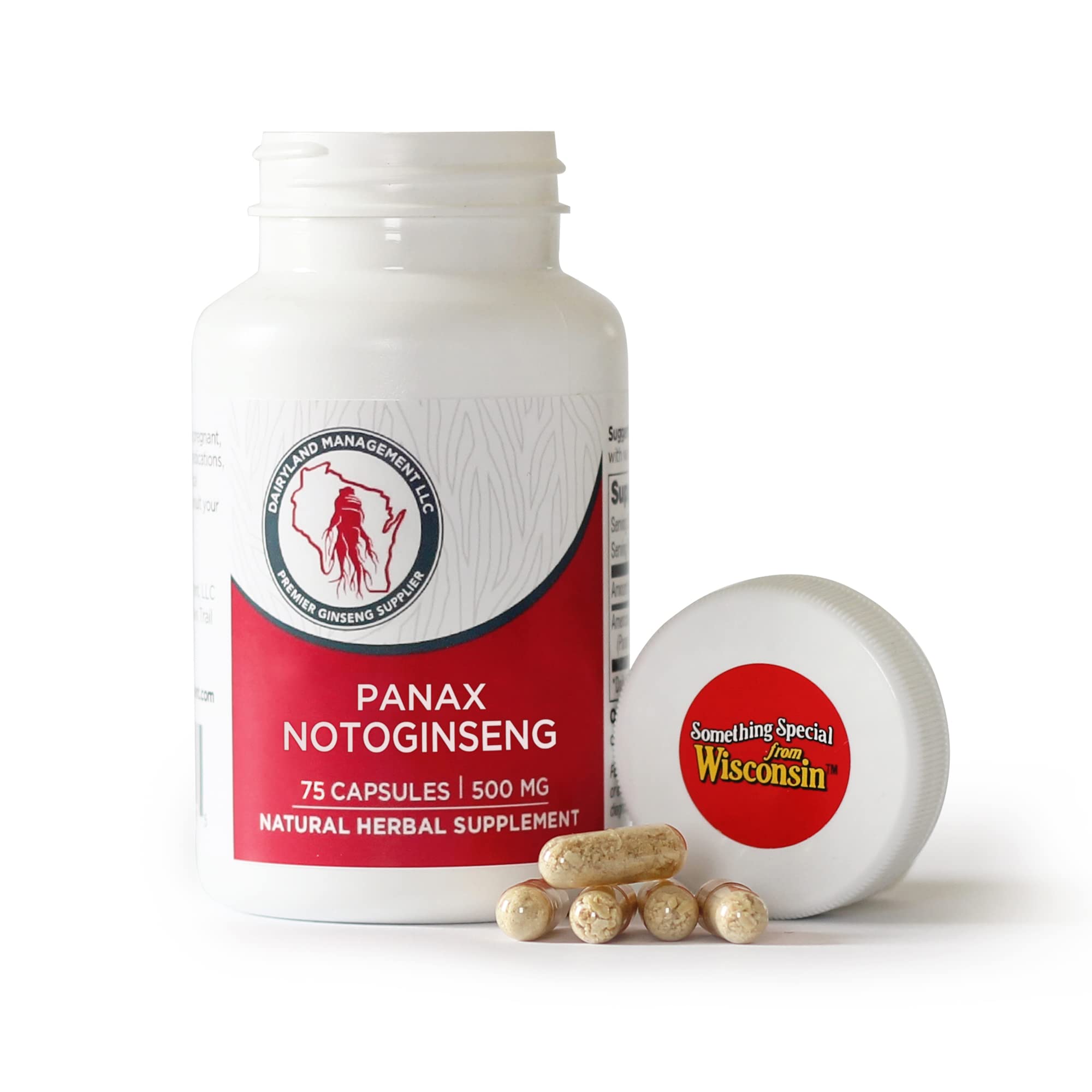 Dairyland Notoginseng – bouteille: soutien immunitaire potentiel et énergie durable.