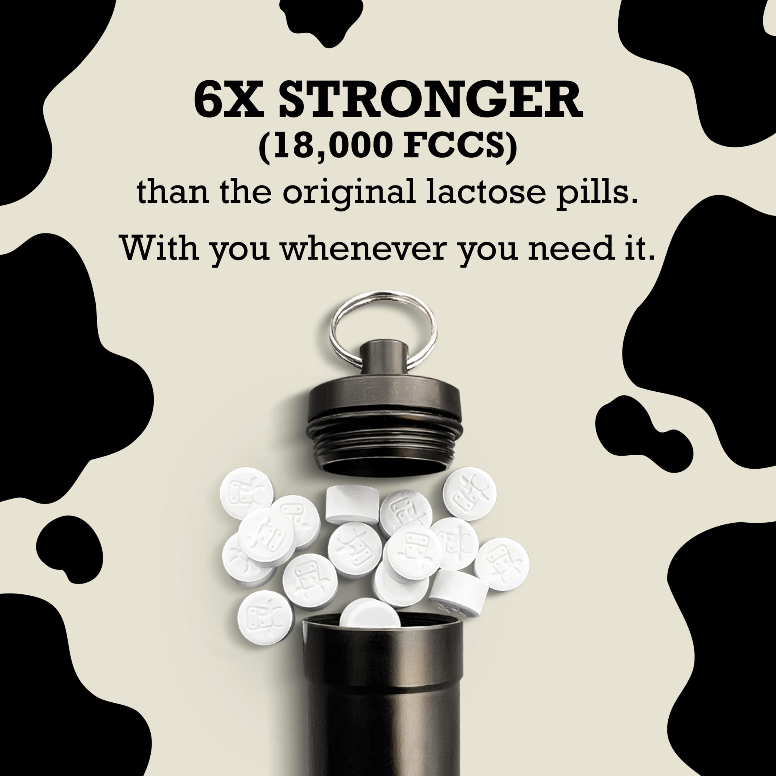 Pilule lactase DairyPill, ingrédient unique et pur.