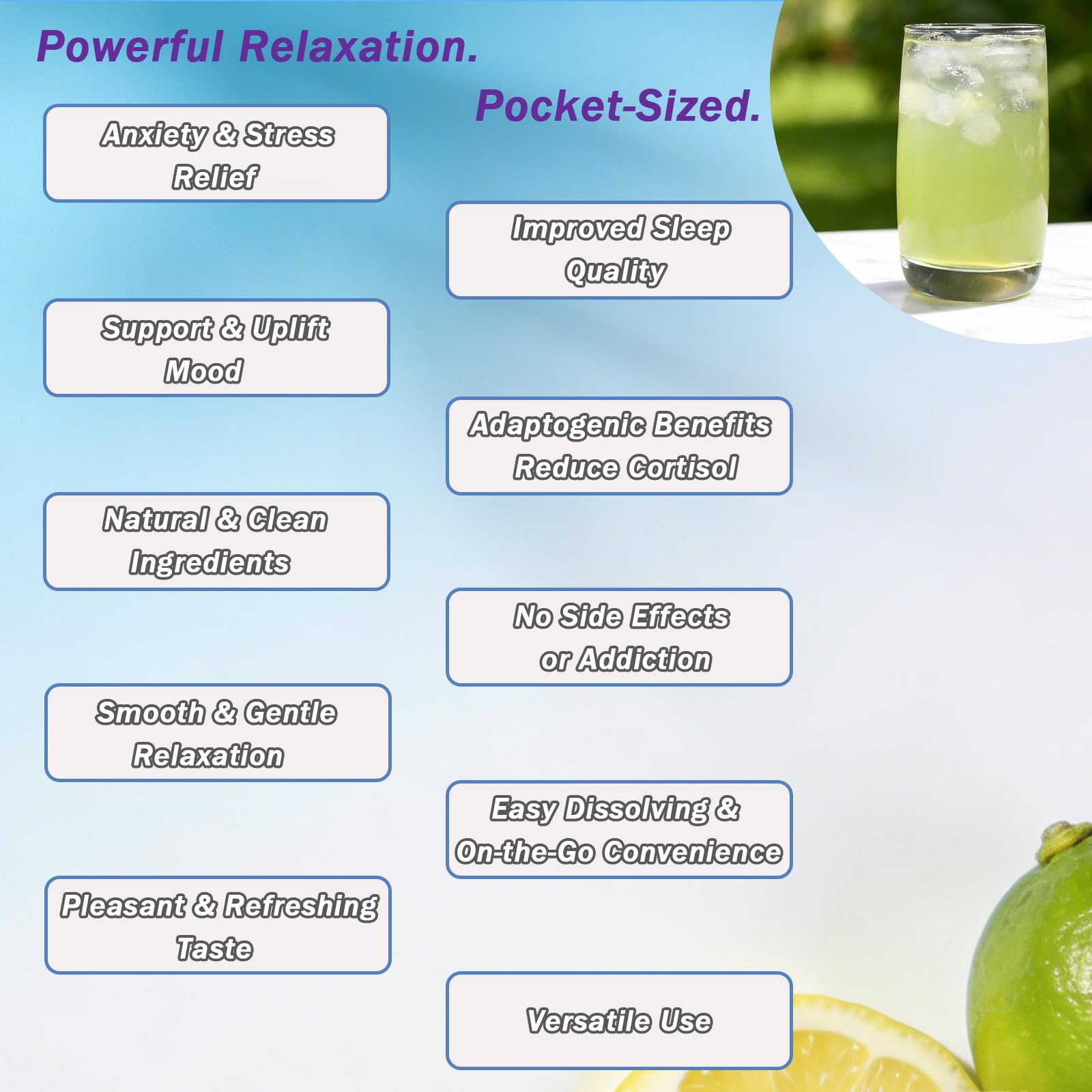 Goût citron lime Daitea Cortisol Calm offre une boisson rafraîchissante sans caféine