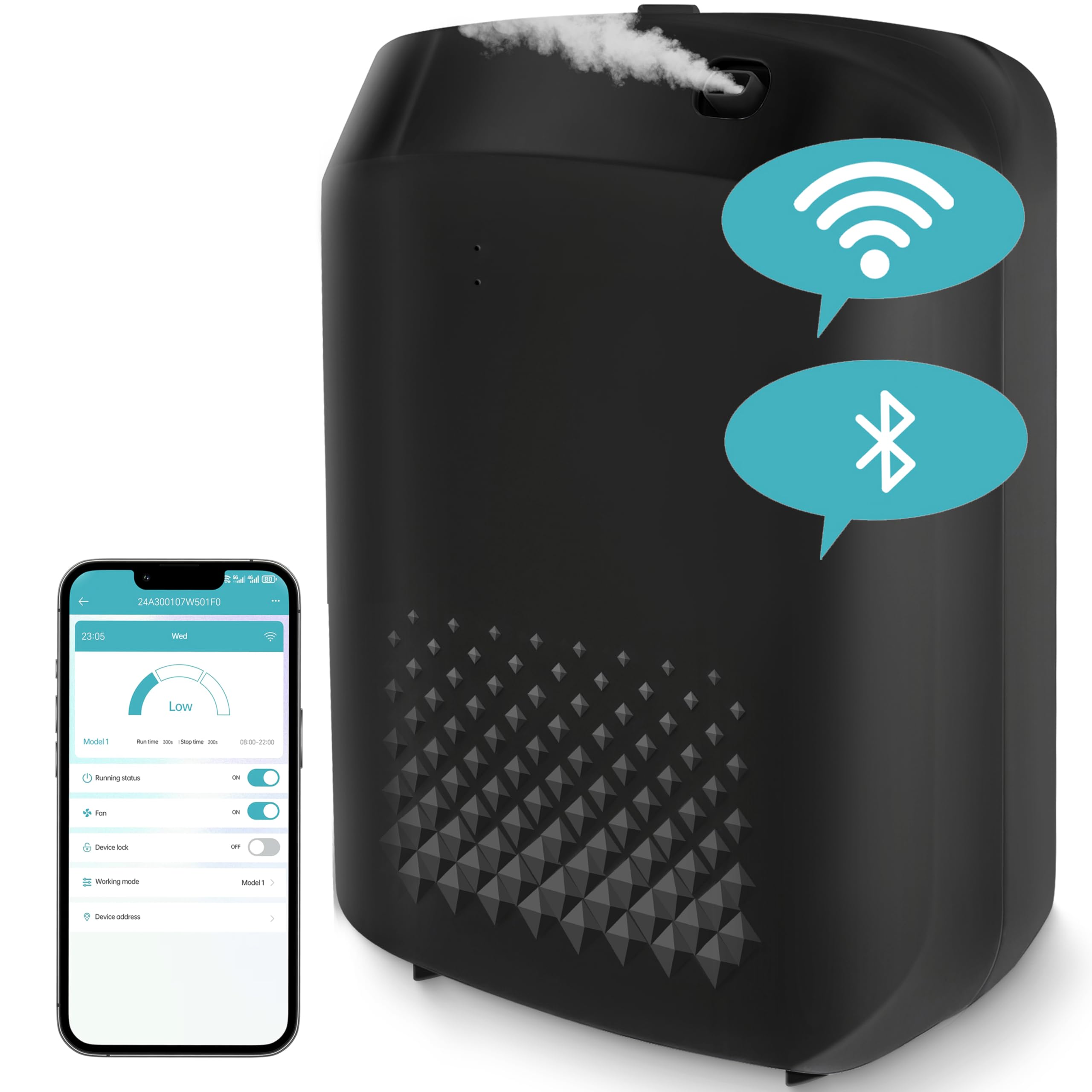 Dakistf diffuseur d'air froid avec Wi‑Fi pour ambiance sans humidité.