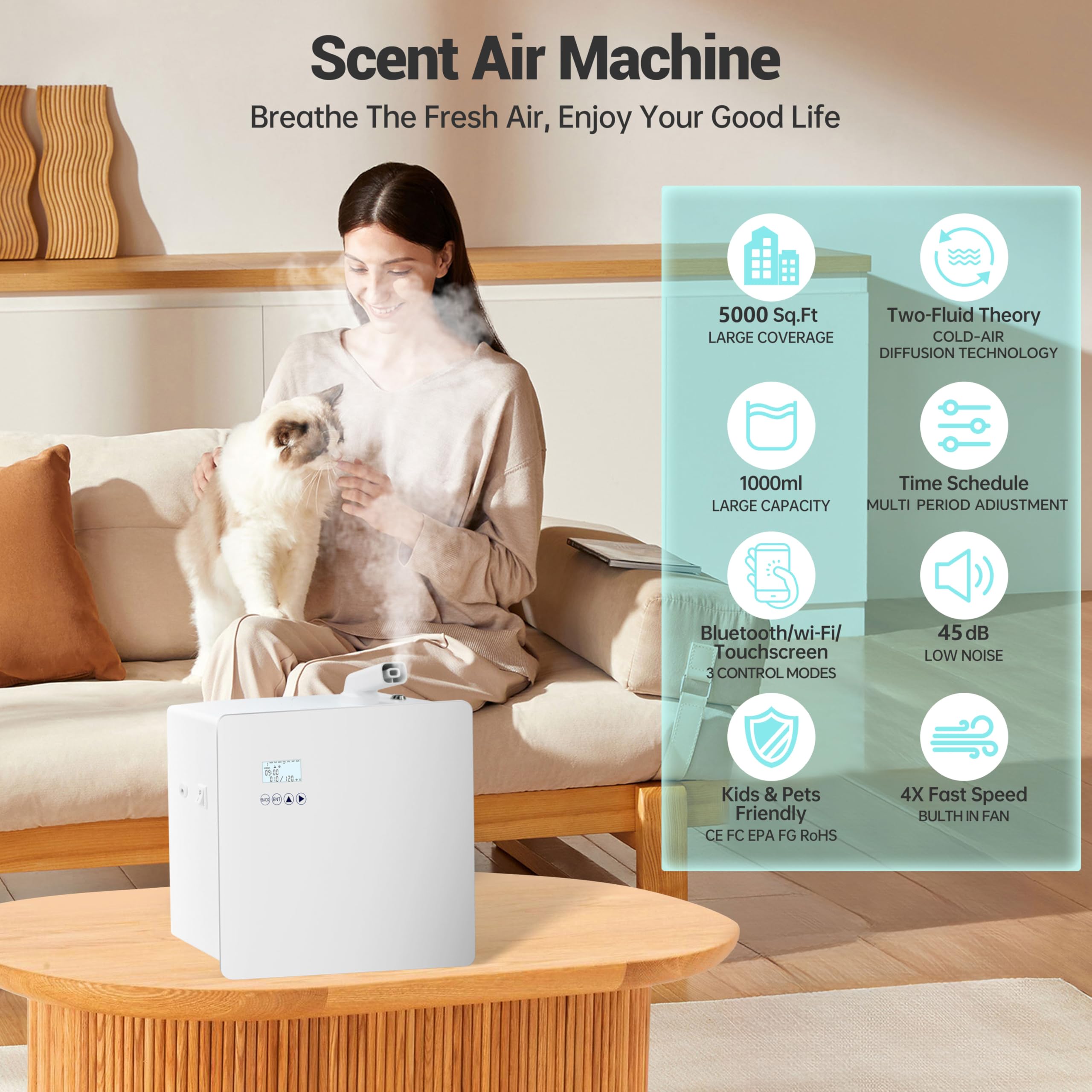 DAKISTF diffuseur HVAC couverture 5000-8000 pieds carrés, parfum homogène.