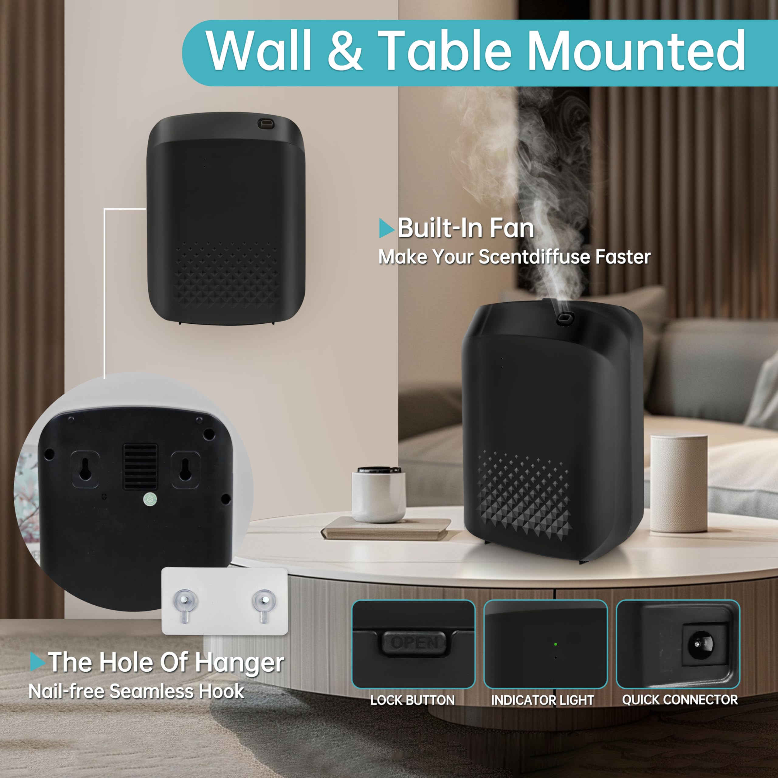 Installation murale ou sur table, kit inclus.