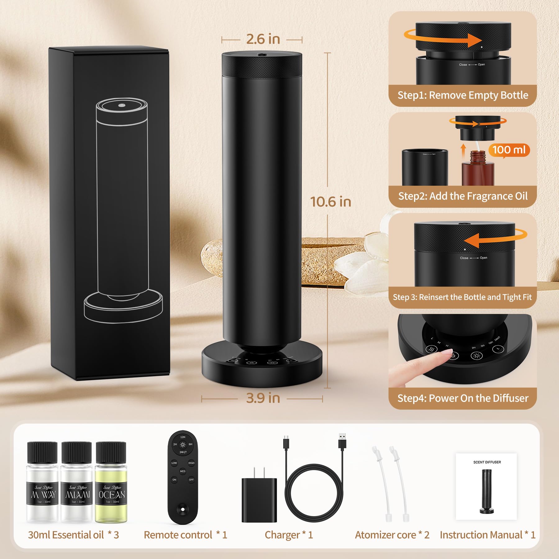  Dakomoda diffuseur couvre jusqu’à 1000 ft² pour une fragrance homogène