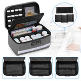 Damero Multiples poches pour accessoires et documents, rangement optimisé.