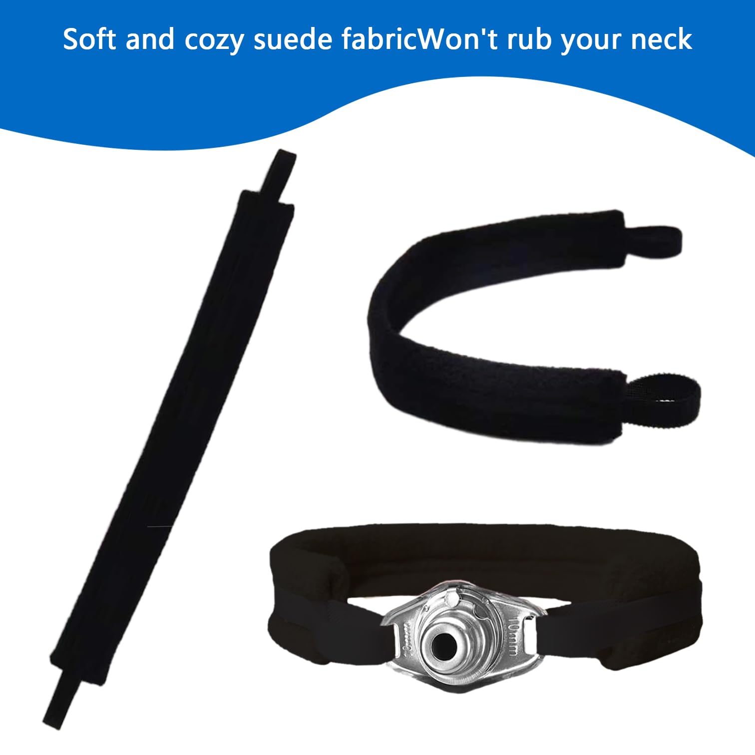 DanVirtuous attache-tracheostomie tie reutilisable noir, usage post-chirurgie pratique.