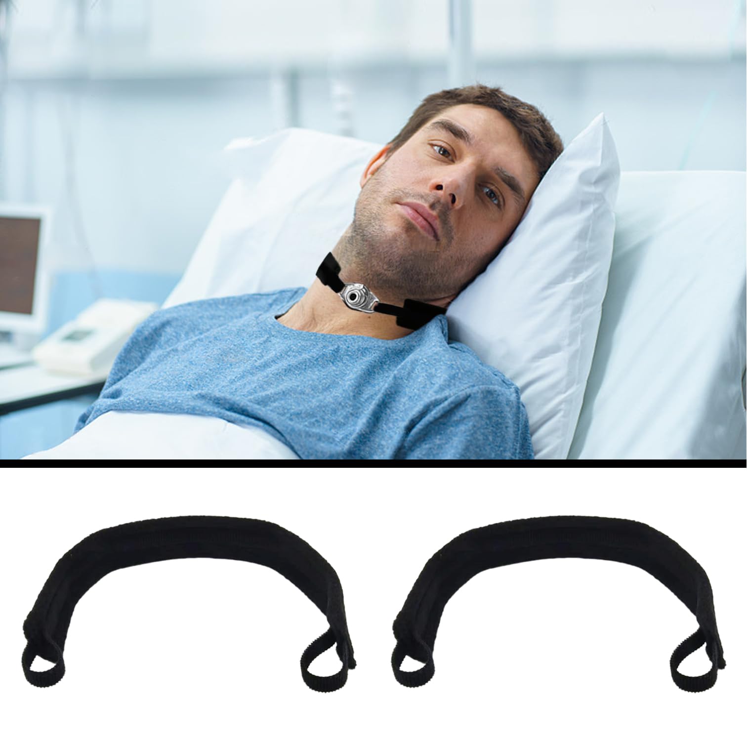 DanVirtuous ensemble deux pièces tracheostomie noir, douceur et réutilisable.