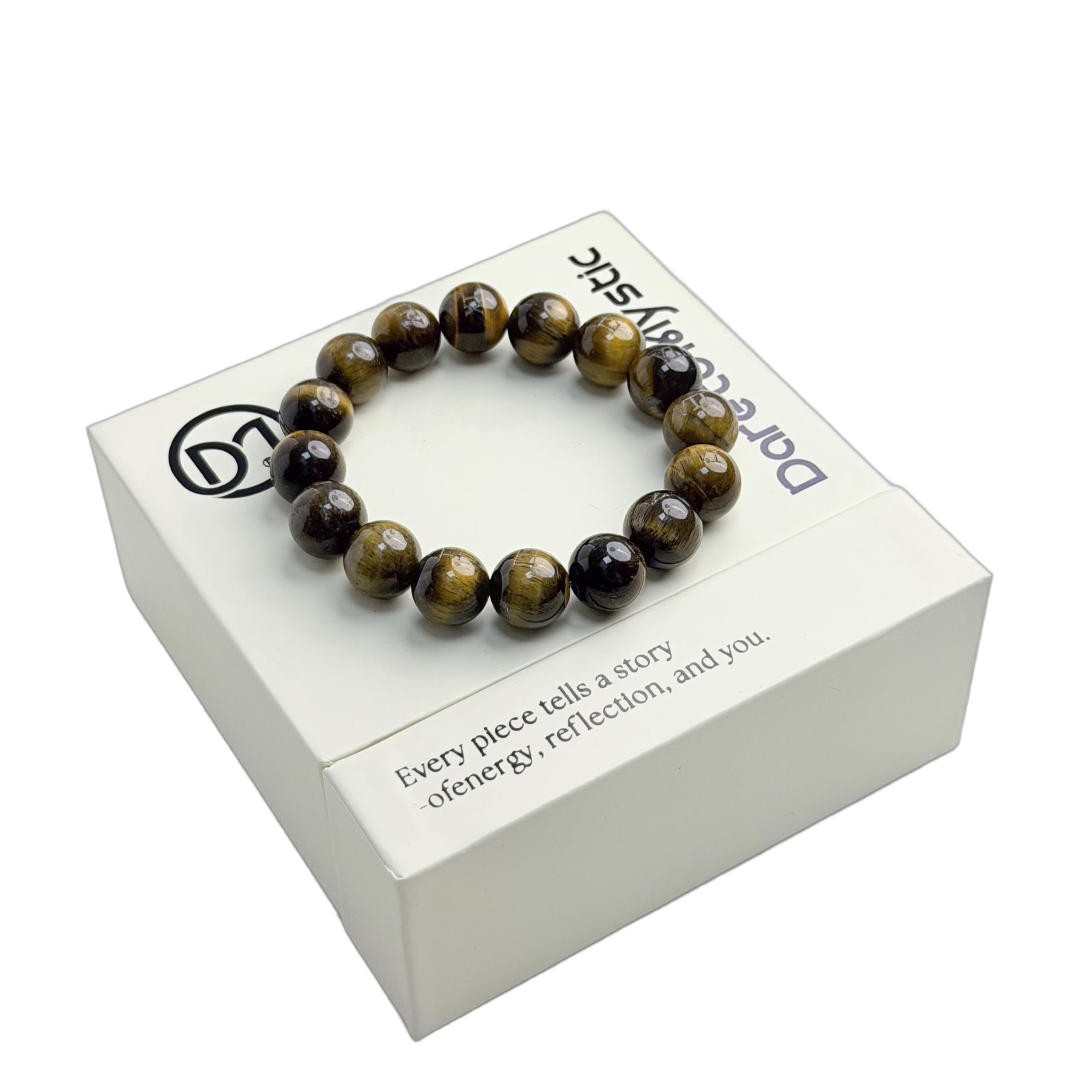 Bracelet Dare to Mystic detail perle 12mm oeil-de-tigre chatoyant.