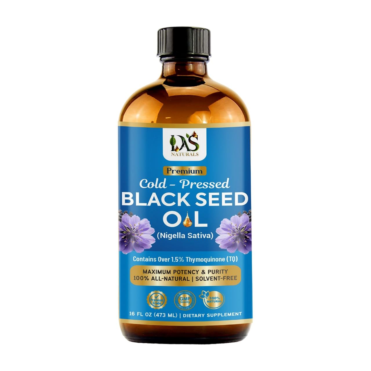 HUILE NOIRE DAS NATURALS, graines Nigella Sativa, presse froide pour un soin quotidien