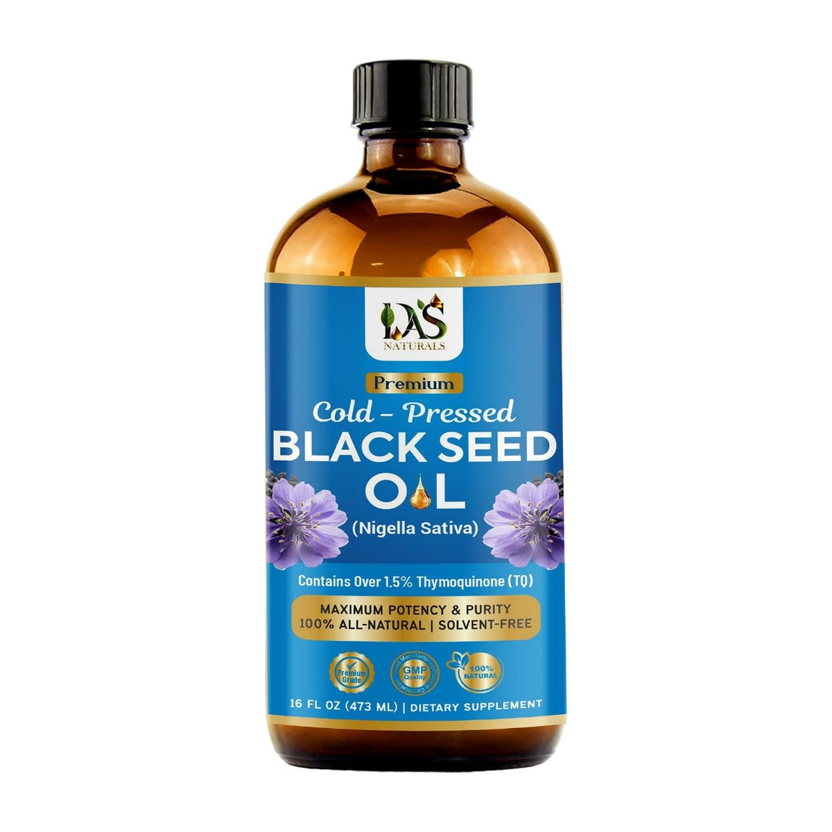 HUILE NOIRE DAS NATURALS, graines Nigella Sativa, presse froide pour un soin quotidien