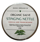 Dash Organics baume d’ortie en boîte, hydratation douce pour la peau.
