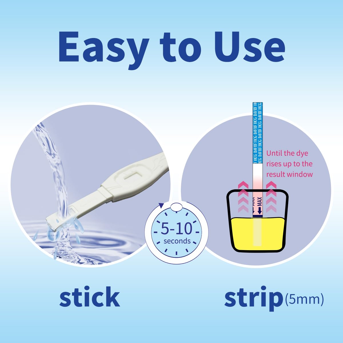 Test grossesse DAVID avec sensibilité élevée à 10 mIU/ml pour détection précoce