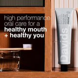 Davids dentifrice au charbon et menthe pour haleine fraîche
