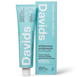 Davids dentifrice sans fluorure en tube argenté à la menthe poivrée, usage quotidien