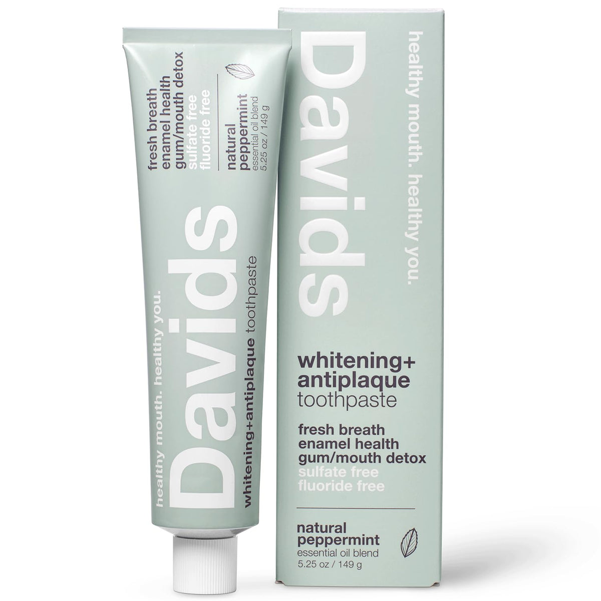 Davids dentifrice sans fluorure menthe – fraîcheur durable et nettoyage en douceur.
