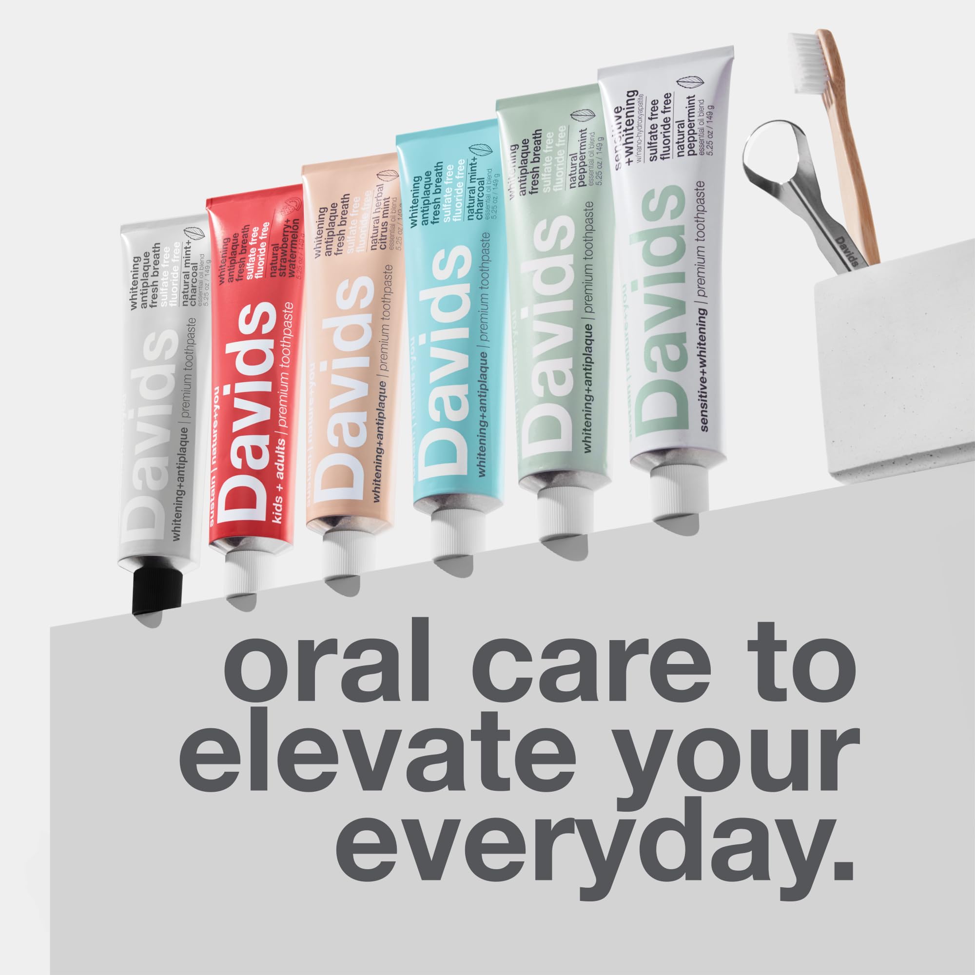 Davids dentifrice sans sulfate – ingrédients véganes et naturels.