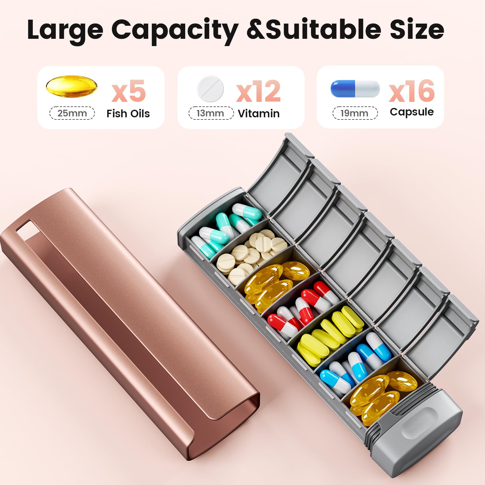 Daviky, coque aluminium extérieure, durable et design moderne pour emporter vos pilules
