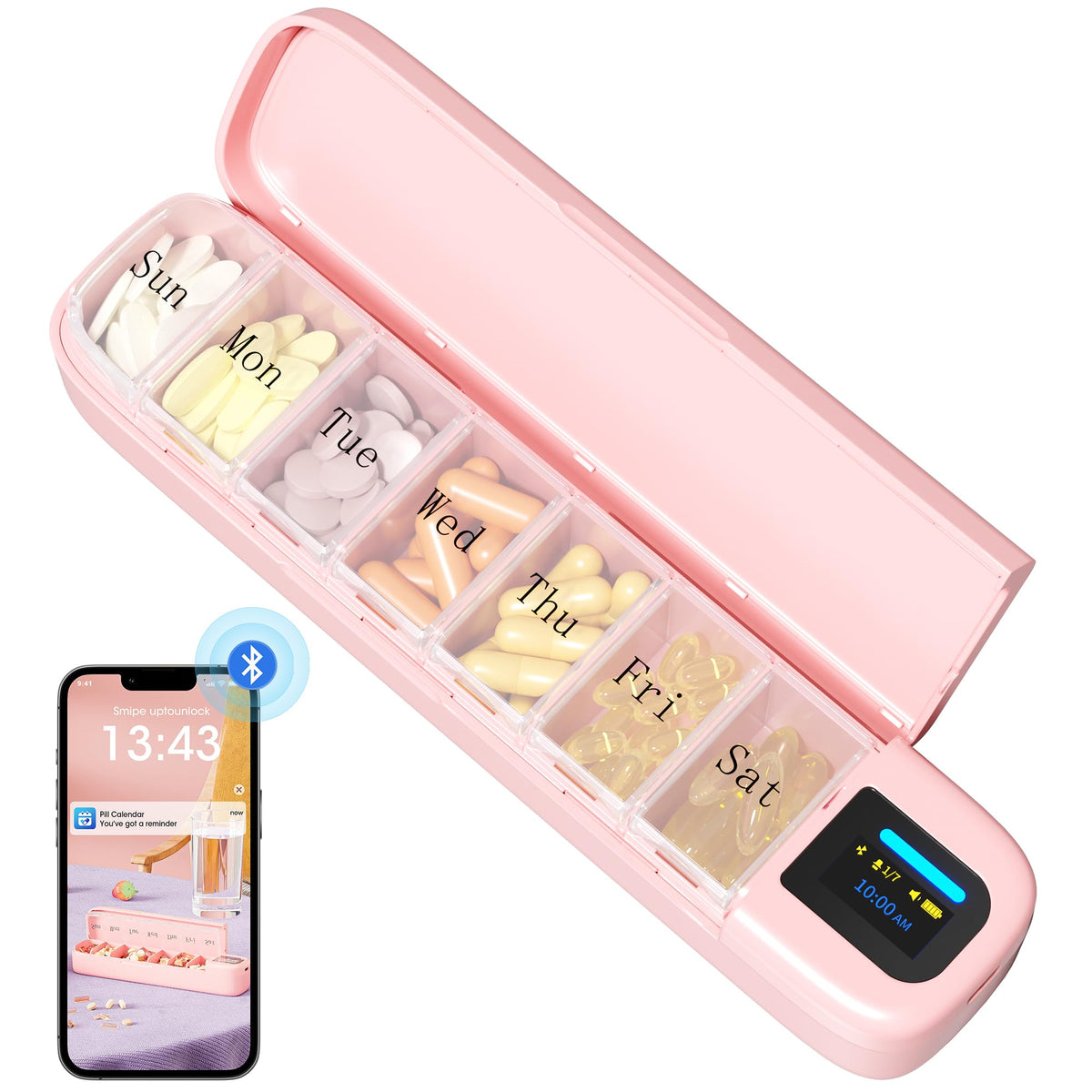 Daviky distributeur-pilules avec alarme et application, pratique pour ne pas oublier ses doses.