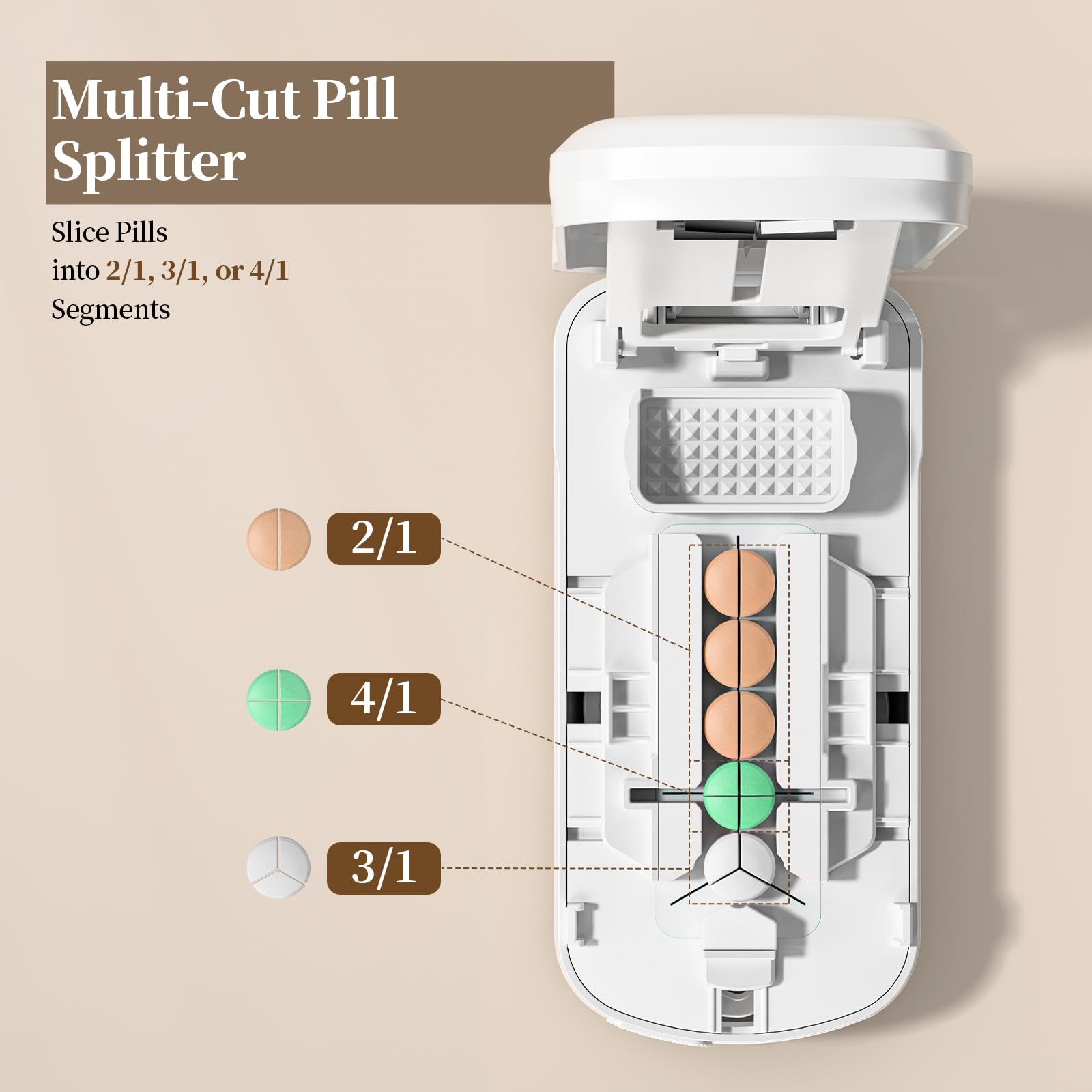 Précision 1/2, 1/3 et 1/4 pour des portions adaptées sans gaspillage.