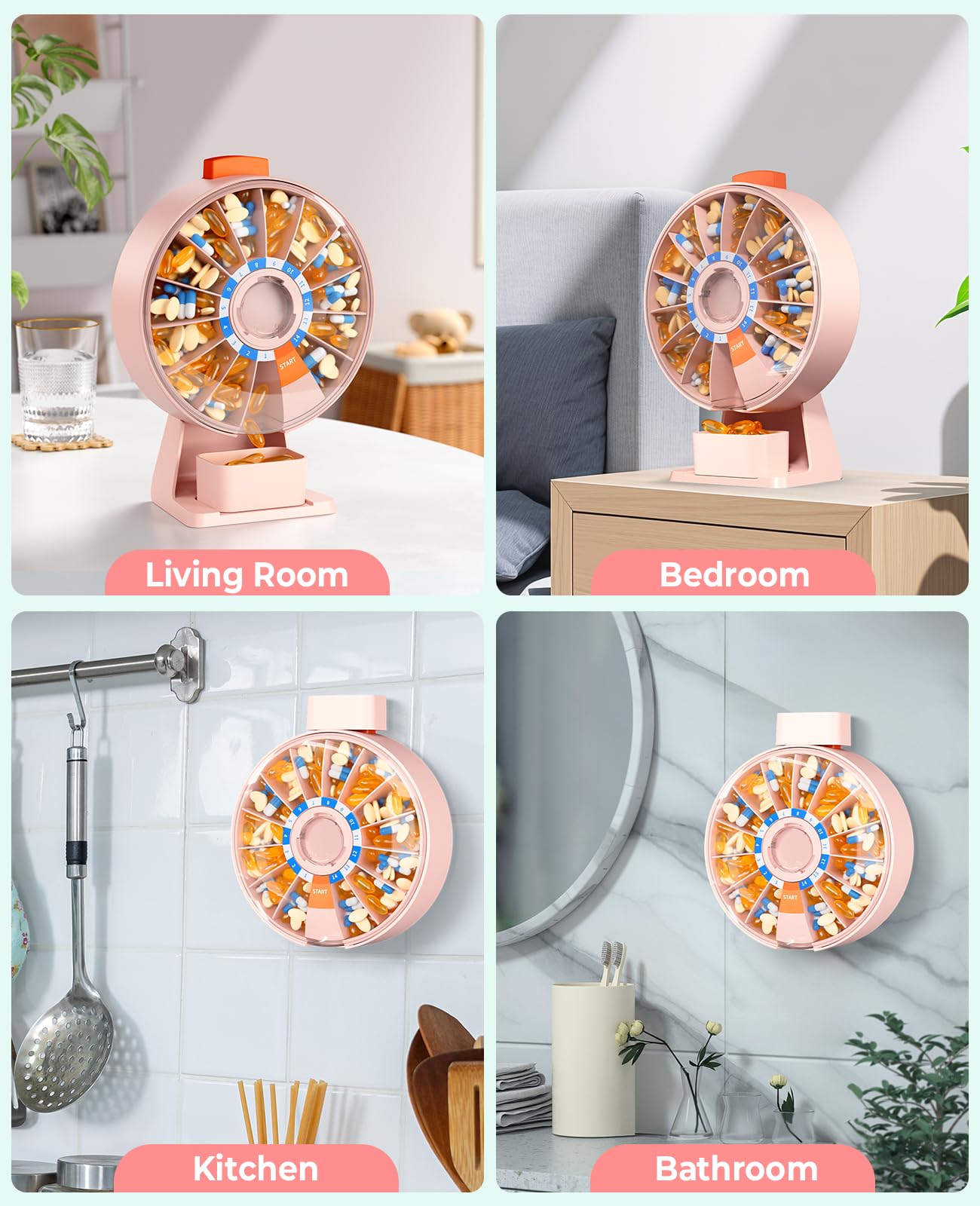 Remplissage rapide avec bouton-poussoir et compartiments nets.