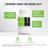 Étiquette DAVINCI Acide alpha-lipoïque 300 lisible, pureté et sans gluten.