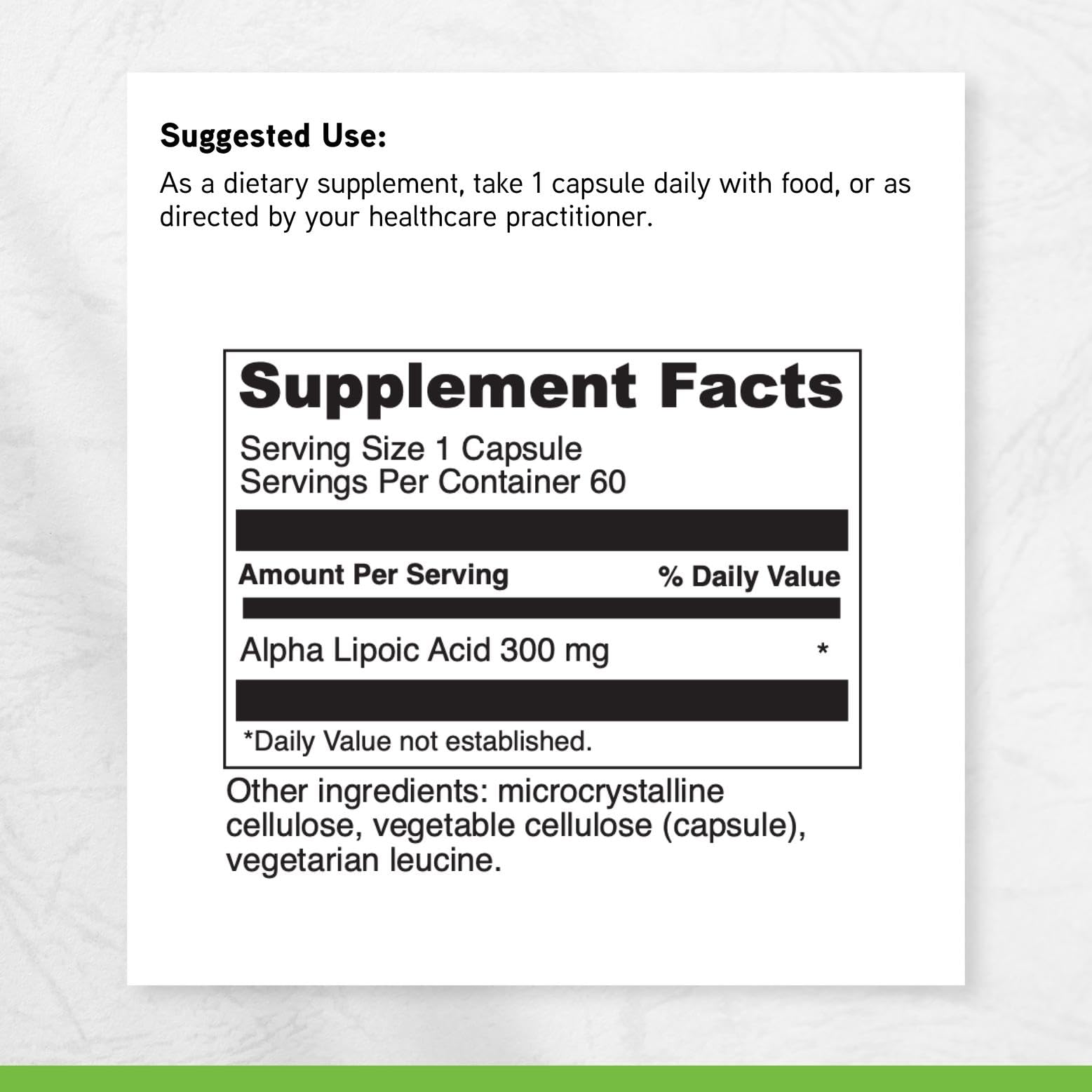 Gélules végétariennes DAVINCI Acide alpha-lipoïque 300, sans gluten.