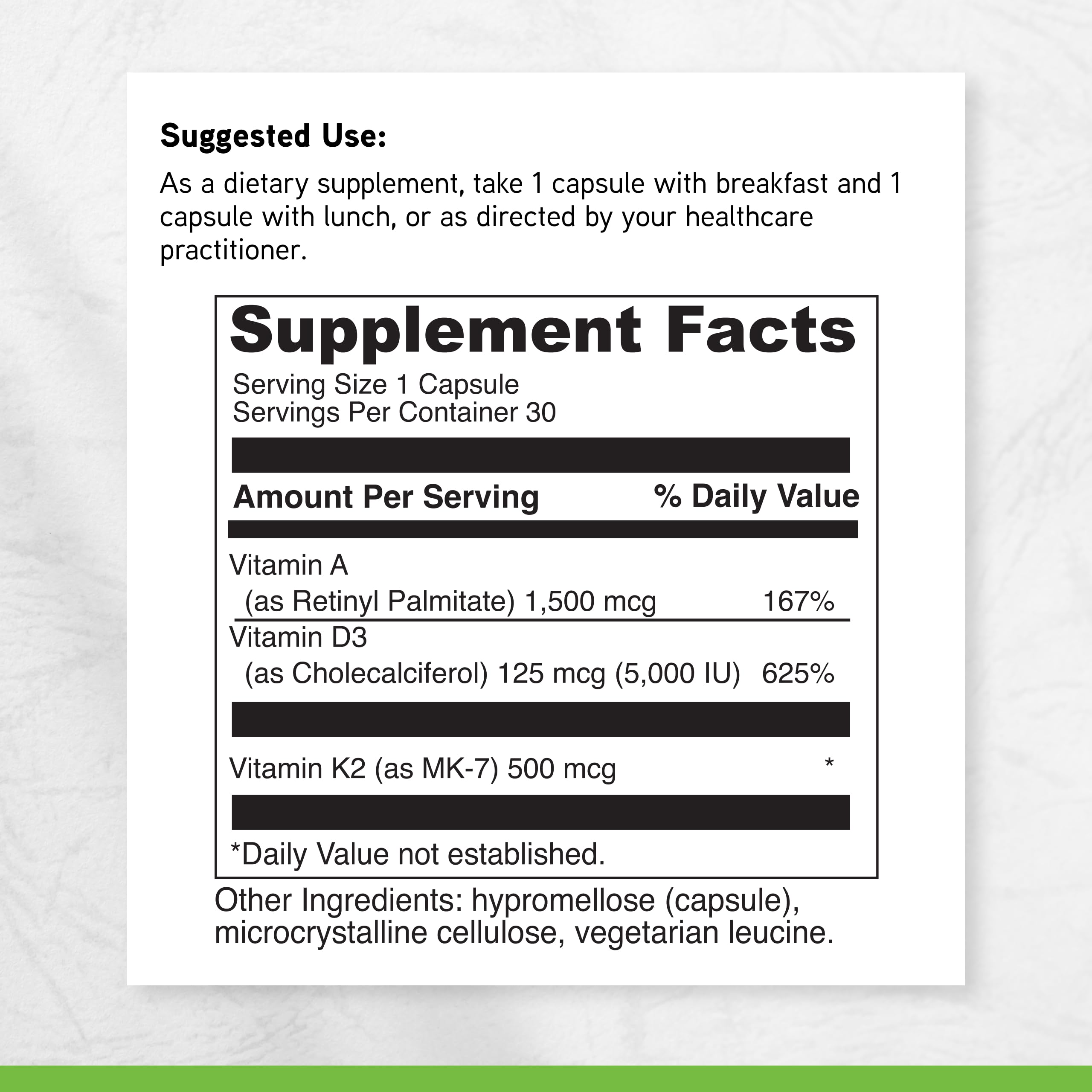 DAVINCI ADK – vitamine K2 MK-7, active les bénéfices des vitamines D et A.
