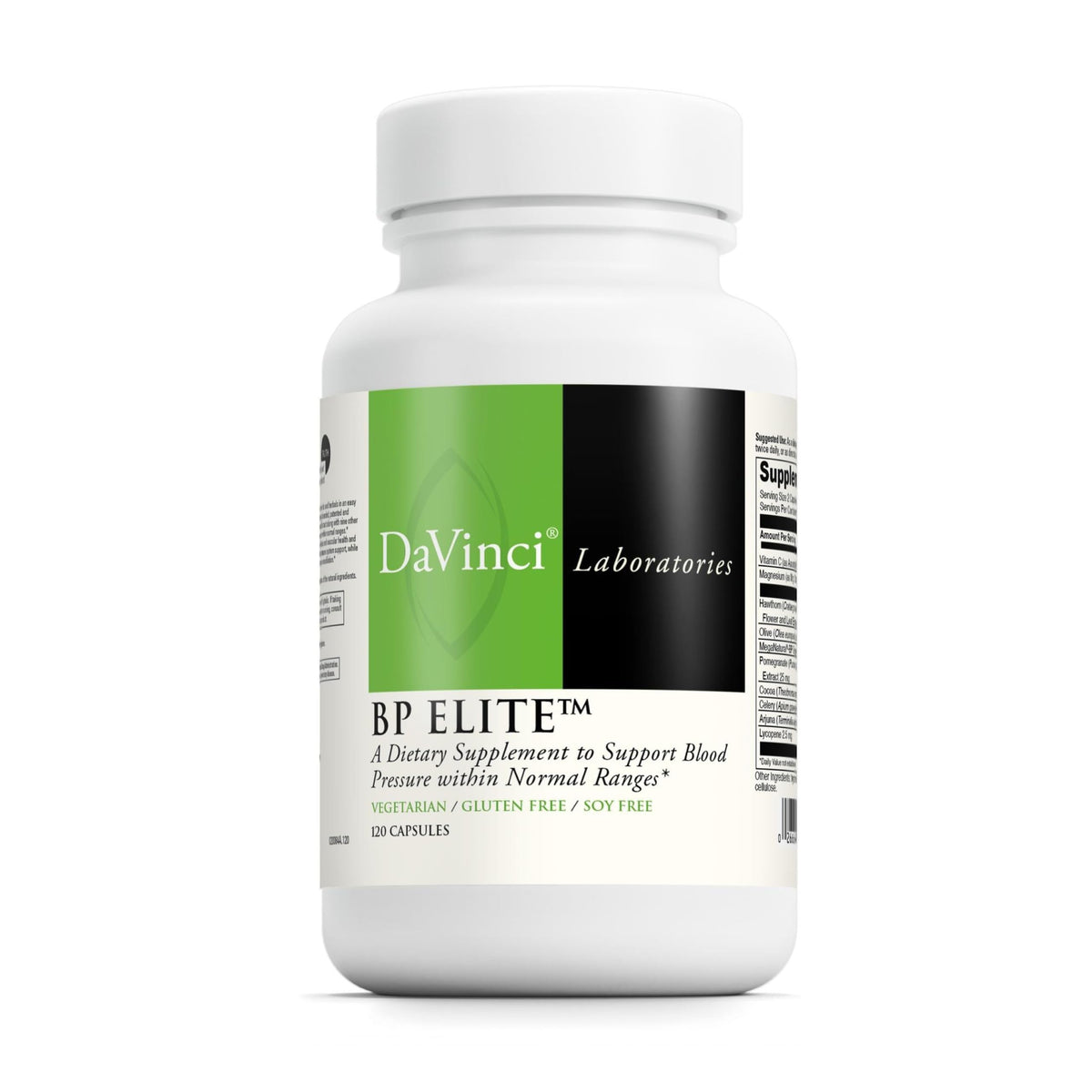 Davinci BP Elite – bouteille avec étiquette, soutien potentiel à la circulation sanguine.