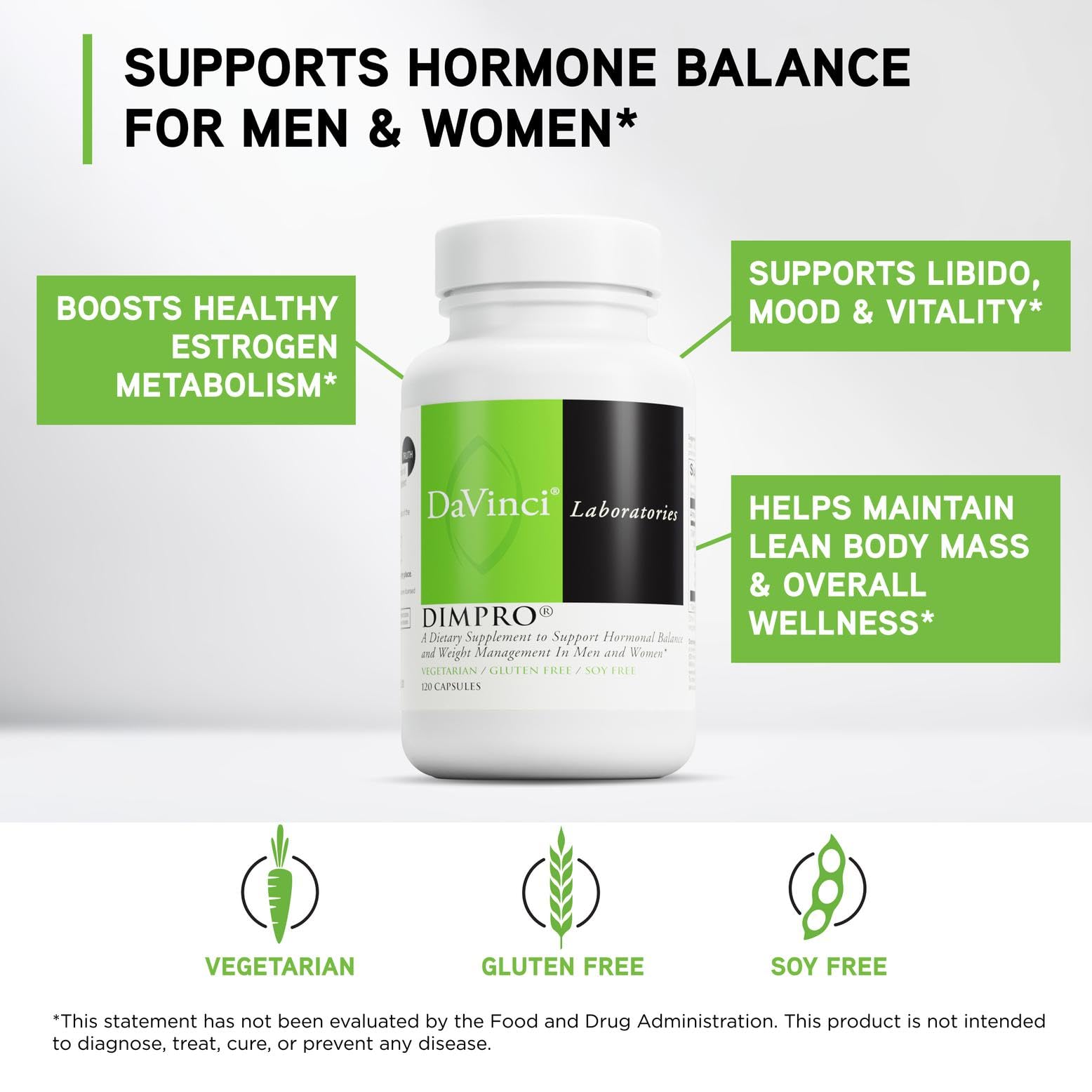 DAVINCI DIMPro étiquette claire rappelant le dosage et le gluten absent.