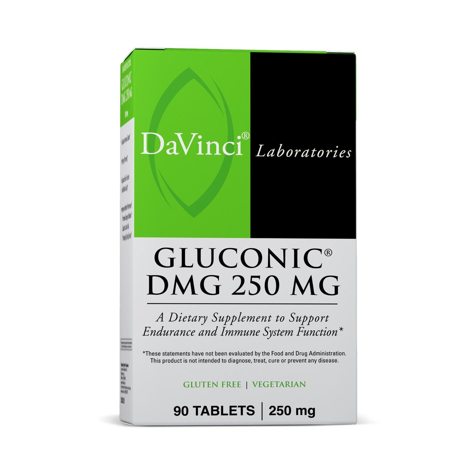 Emballage DaVinci Gluconic DMG avec 90 tablettes prêt à l'emploi.