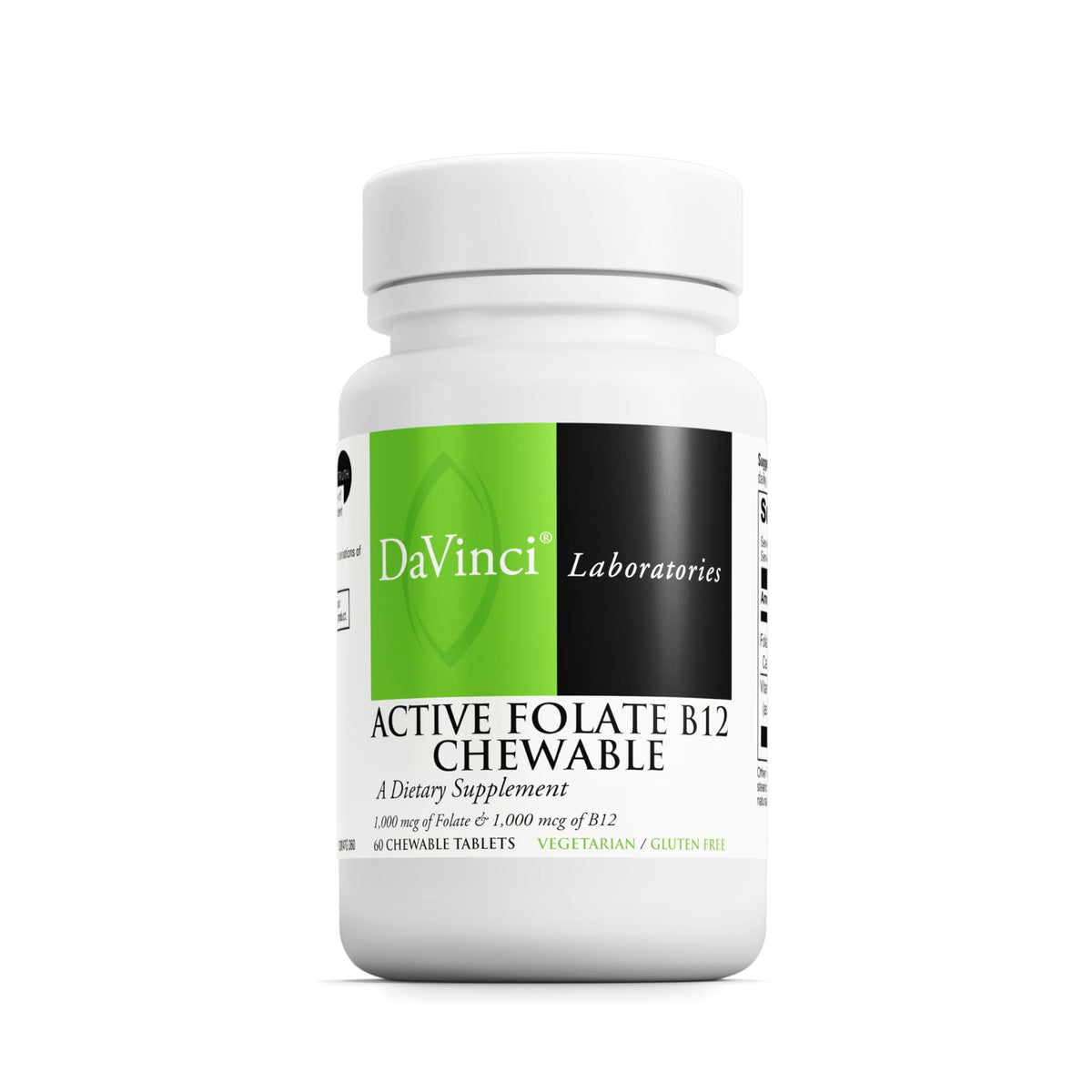 Davinci Labs Active Folate B12 – bouteille, soutien énergie et immunité.