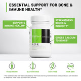 Zoom sur les gélules Davinci ADK, formulation végétarienne et sans gluten.