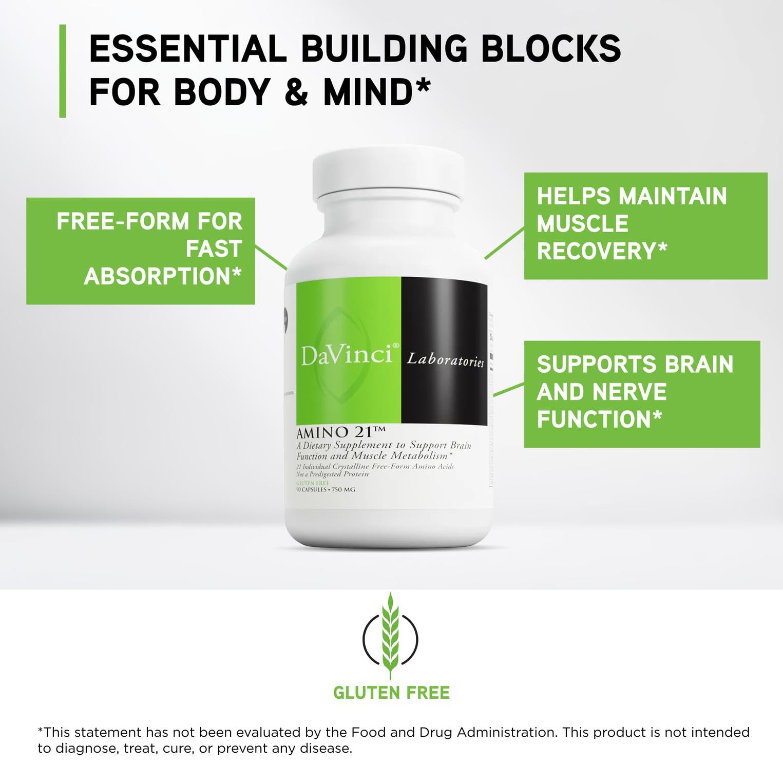 DAVINCI Amino 21 – ingrédients en acides aminés libres et essentiels
