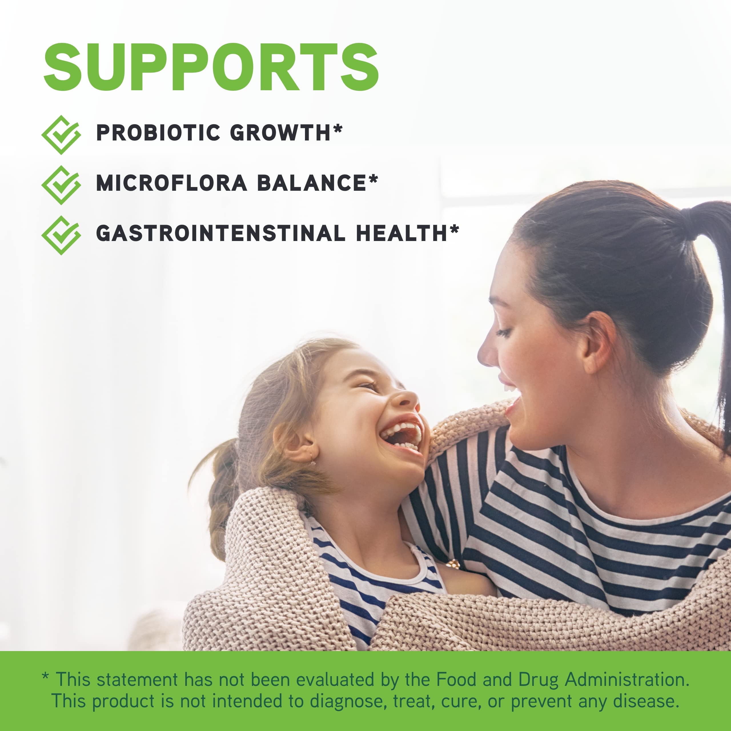 Mélange rapide de la poudre dans l'eau ou un smoothie pour un apport prébiotique