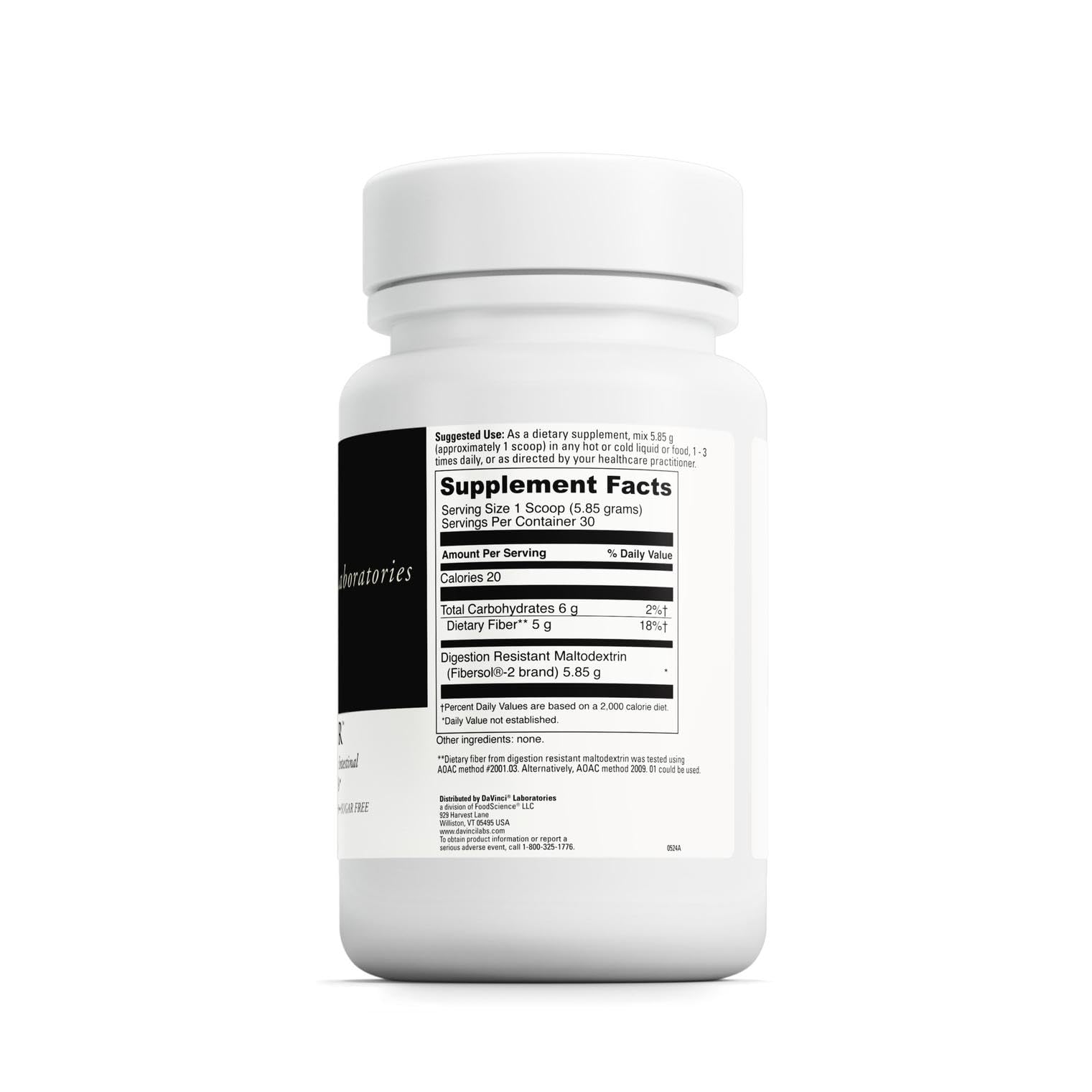 Format 176 g de DaVinci Labs Fibre Prébiotique, prêt à l'emploi.