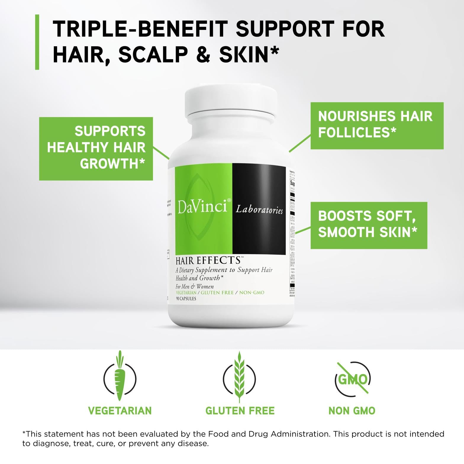 DAVINCI Labs Hair Effects : extrait de pépins de raisin soutenant la circulation du cuir chevelu.