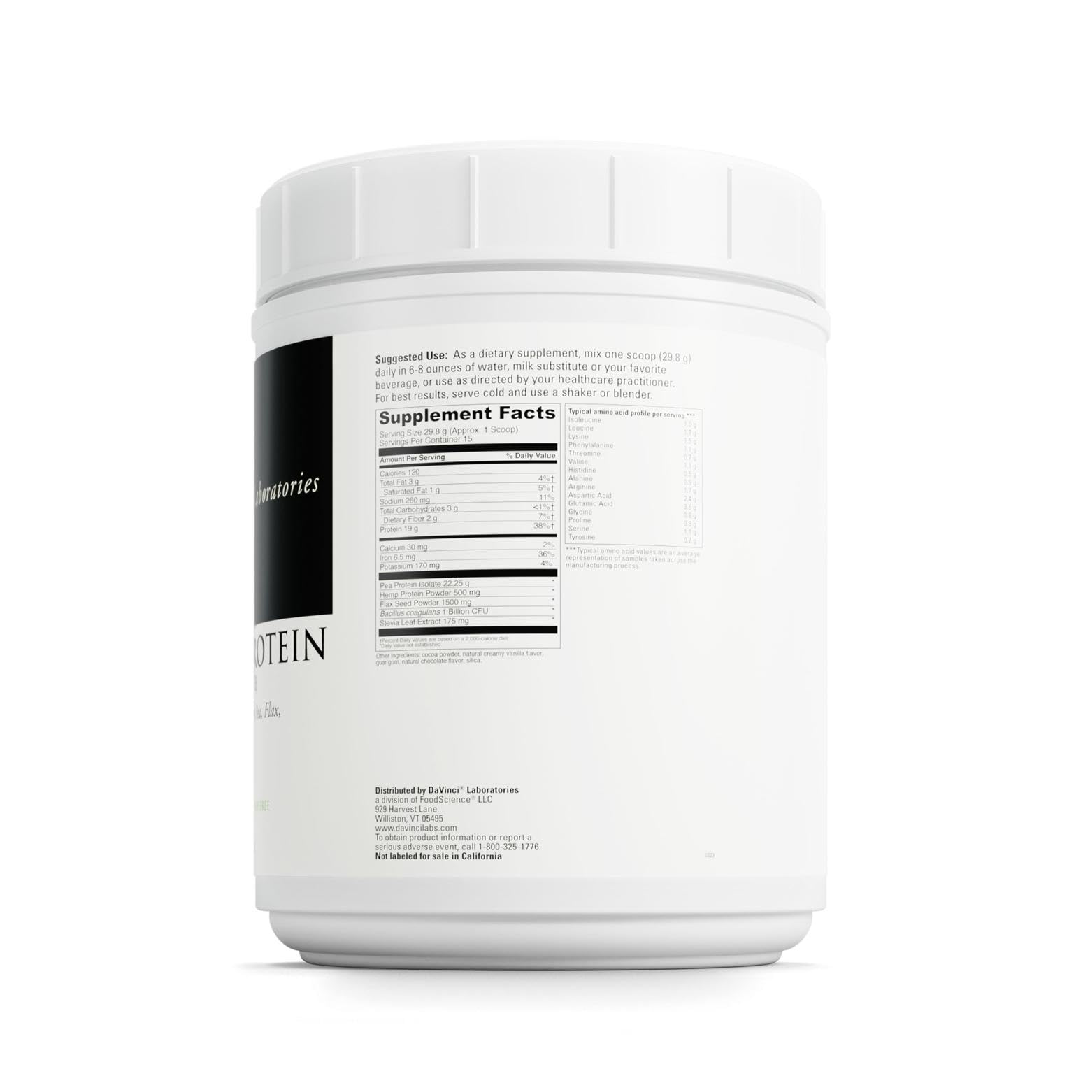 DAVINCI Proteine Vegan Probiotiques : soutien digestion et absorption