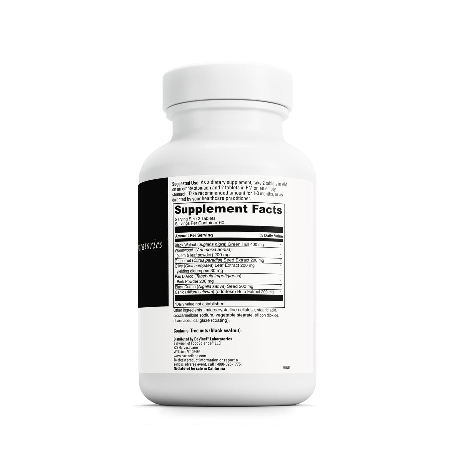 DAVINCI Vira-Shield – Étiquette produit claire sur les ingrédients.