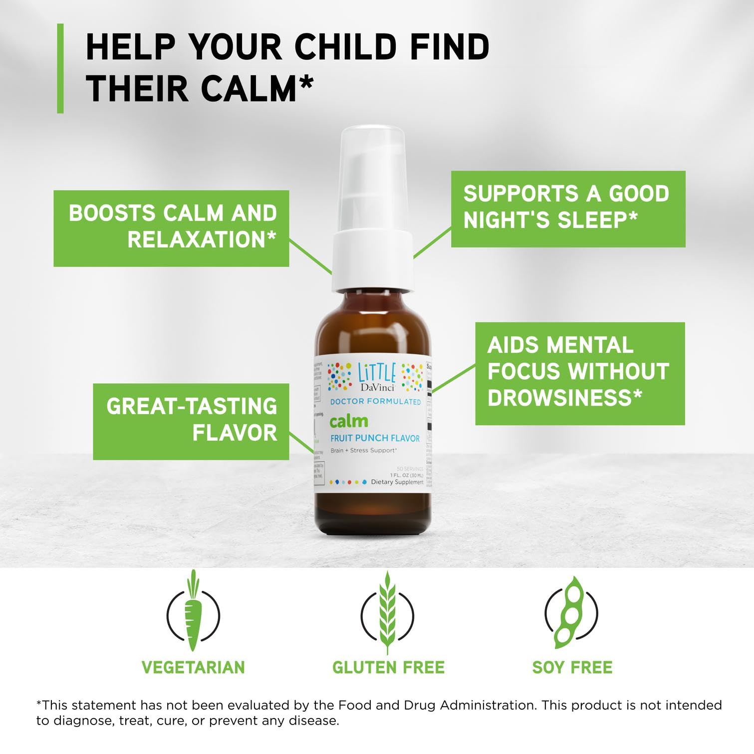 Gouttes de DAVINCI Little Calm à doser facilement pour l’enfant
