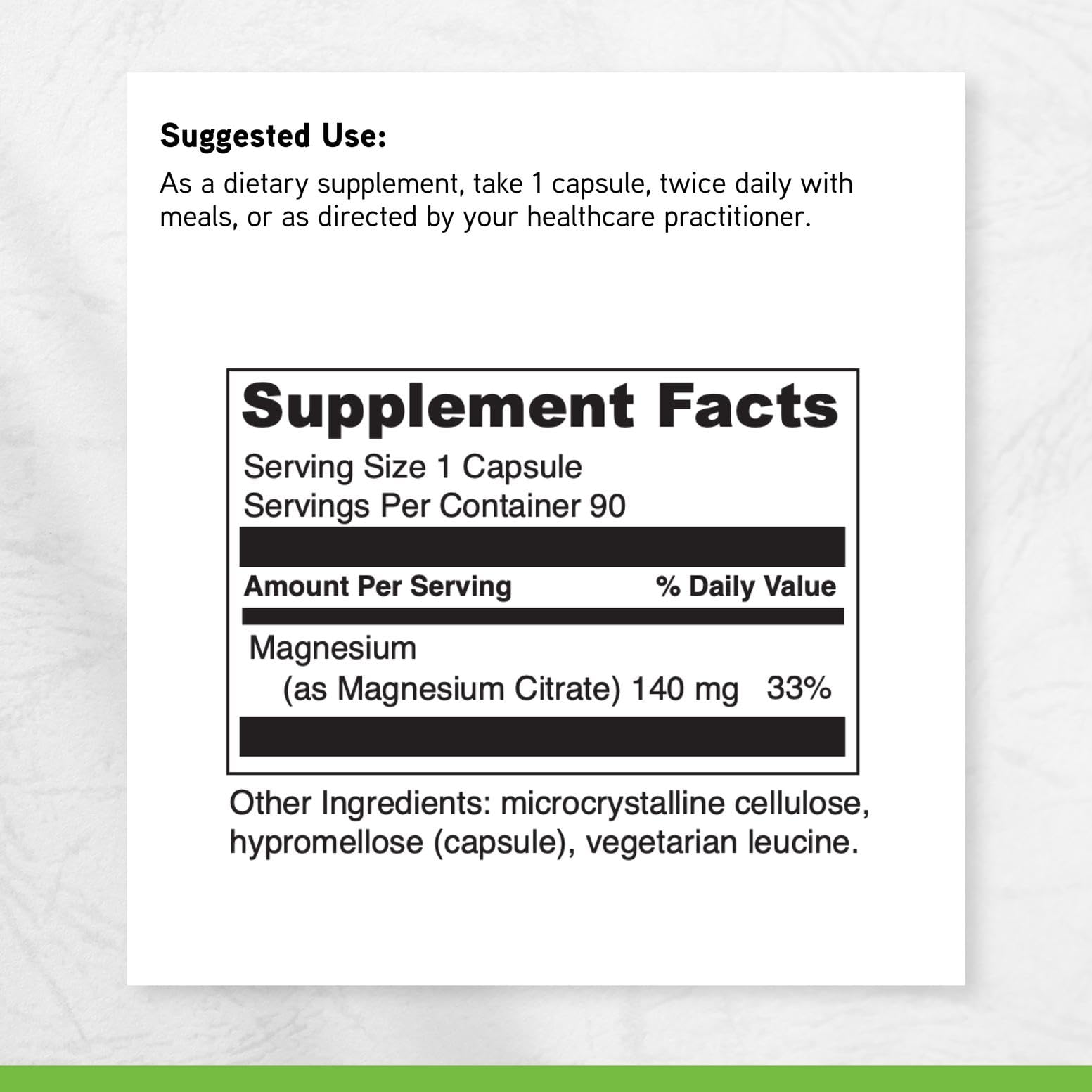 Sans gluten, DaVinci Magnesium Citrate respecte les régimes.