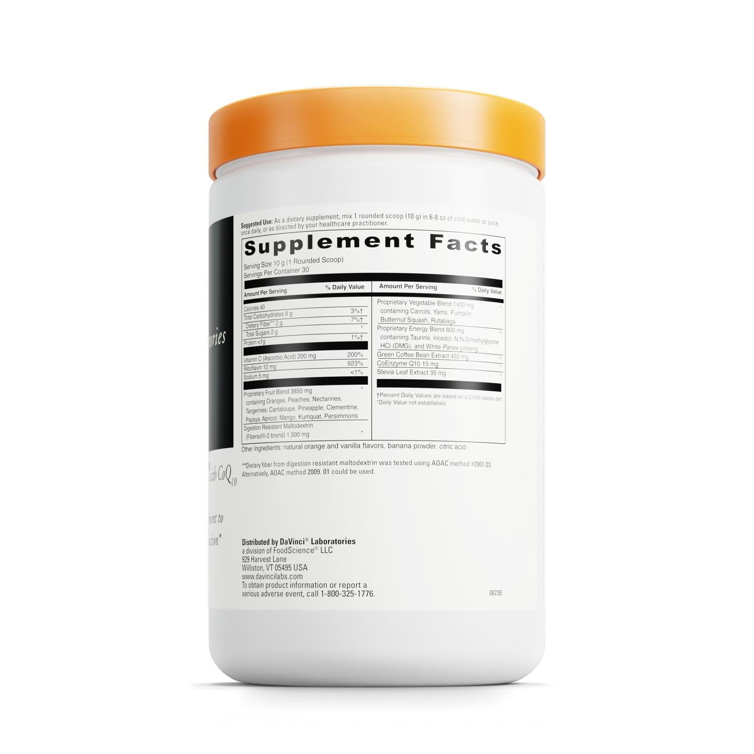Davinci Spectra Orange – Poudre 300 g prête à mélanger, énergie et concentration.