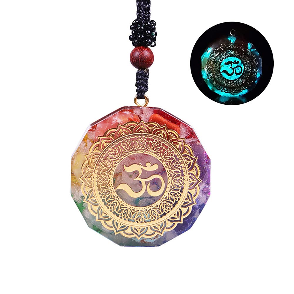 Day Day Up Pendentif Orgonite Om lumineux pour énergie et concentration.