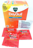 DayQuil capsules liquides orange dans sachet individuel pour symptômes du rhume et grippe