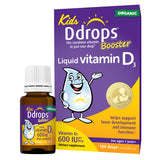 Ddrops Kids Booster – bouteille gouttes, administration simple et dosage précis pour les enfants.