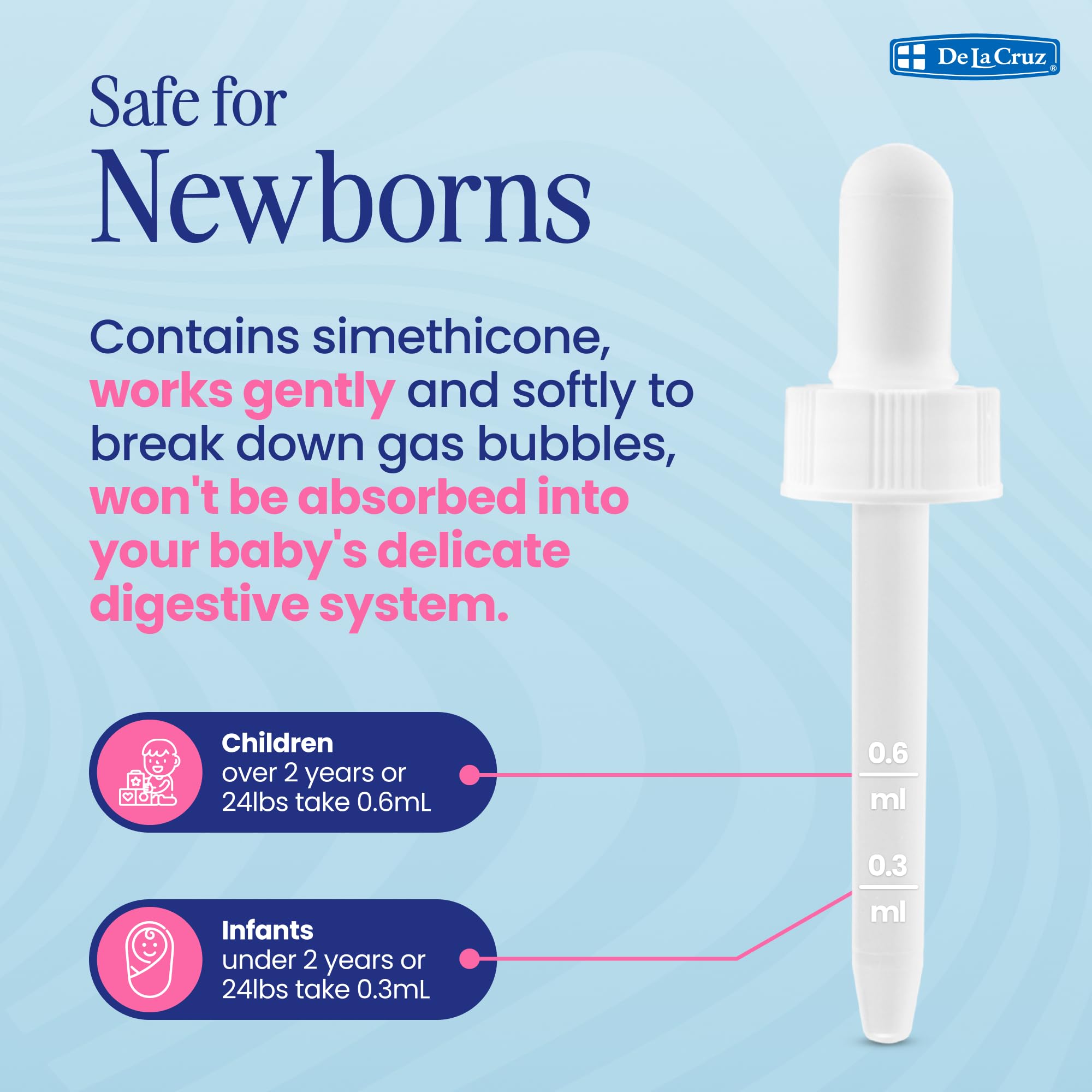 Formule sans sucre De La Cruz pour bébé nouvel-né