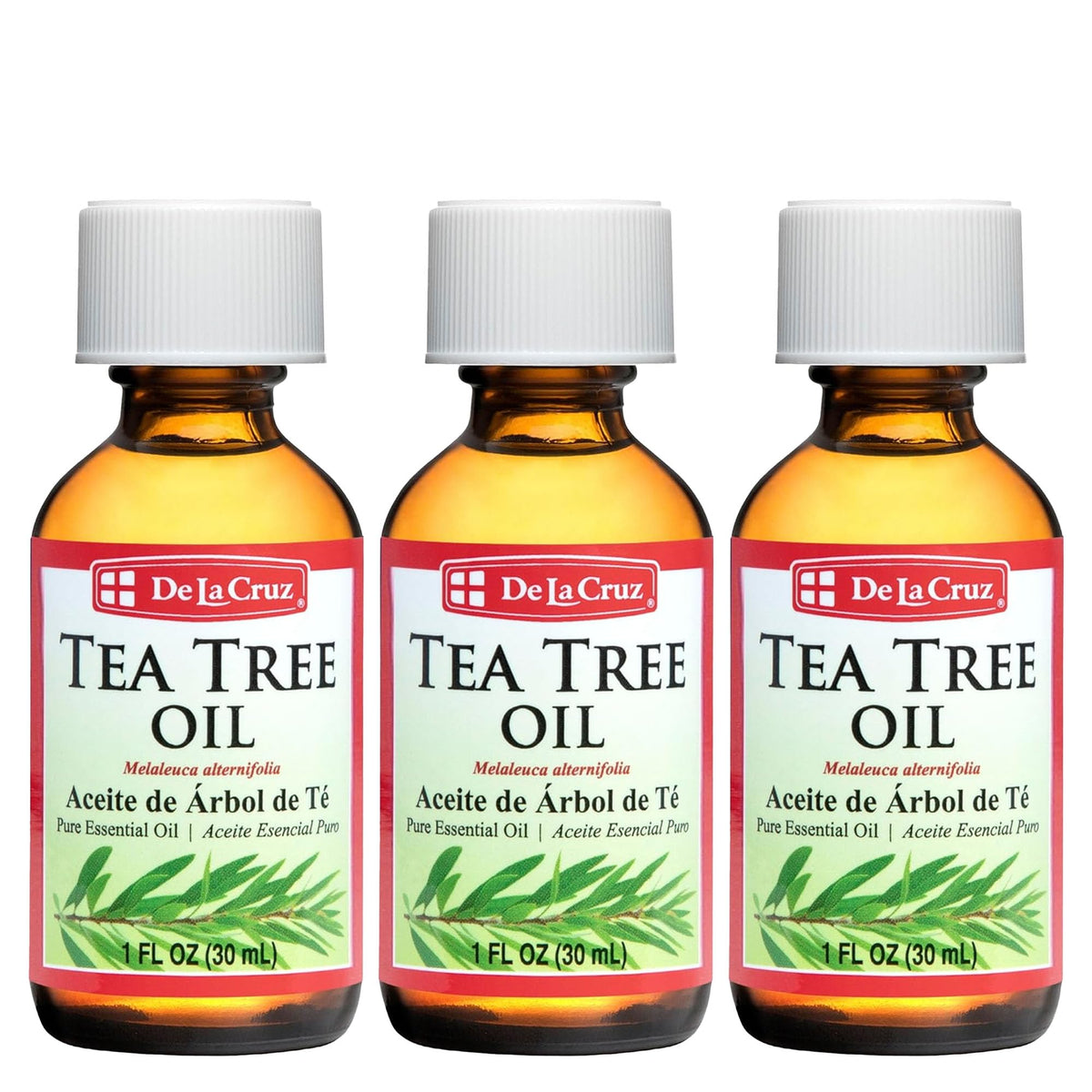 Huile De La Cruz, bouteille d’arbre à thé australienne, parfaite pour l’aromathérapie.