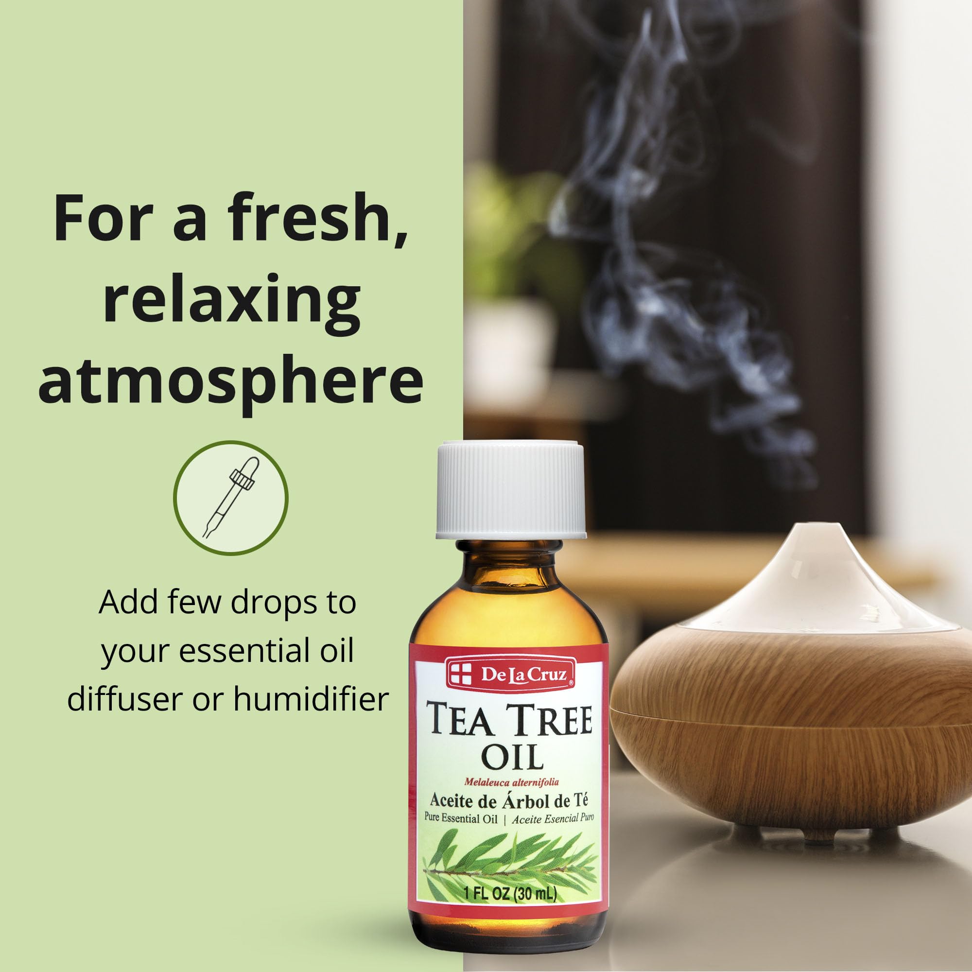 Diffuseur d'aromathérapie avec Tea Tree De La Cruz — parfum apaisant.